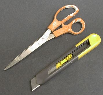 utility knife and scissors