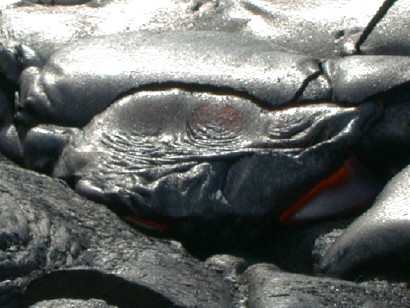 red lava after the flow