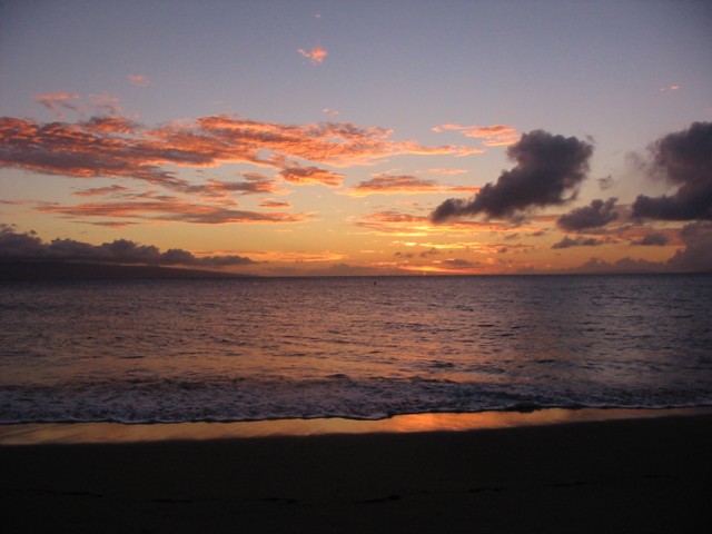 beach sunset. each sunset
